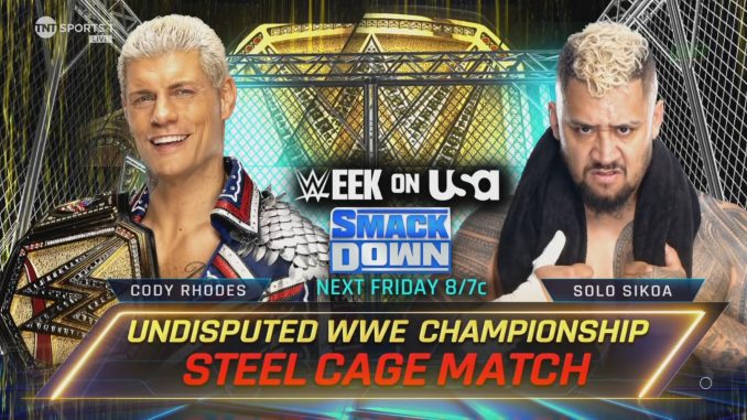 Cody Rhodes enfrentará a Solo Sikoa en una Steel Cage durante WWE SmackDown (Septiembre 13, 2024)