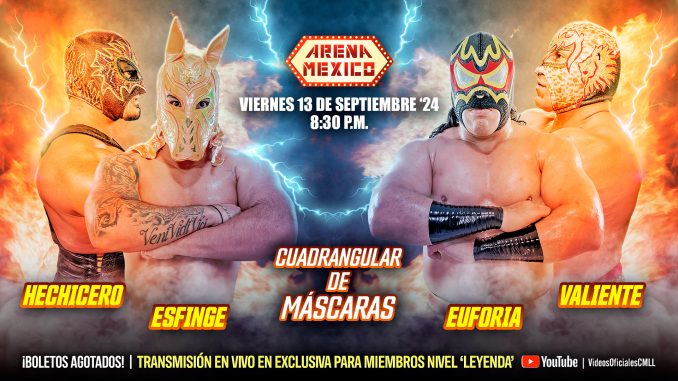 Hechicero le quita la máscara a Euforia en una dramática contienda en el 91 Aniversario del CMLL