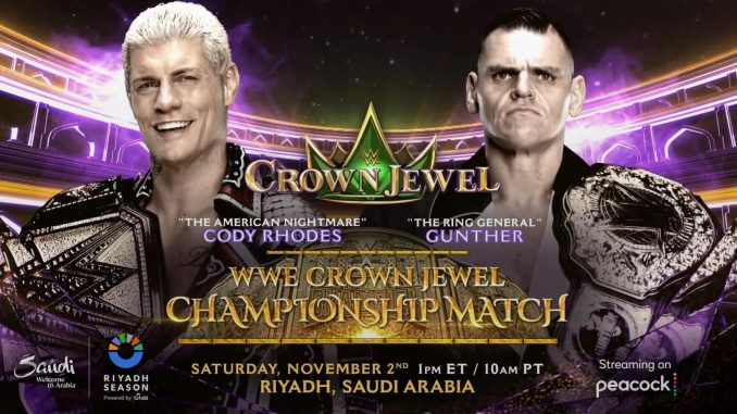 Cody Rhodes y Gunther buscarán la supremacía de WWE en Crown Jewel 2024