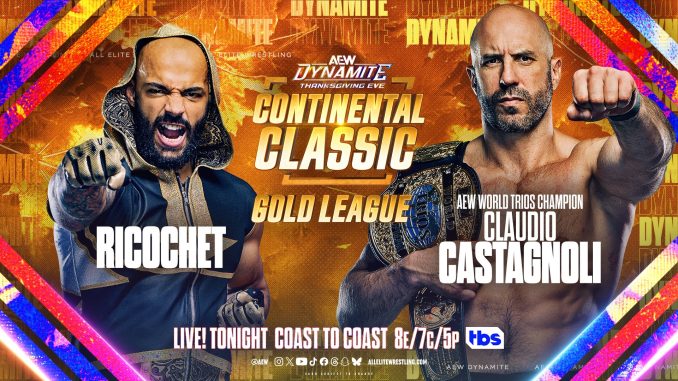 Claudio Castagnoli vence con autoridad a Ricochet como parte del AEW Continental Classic 2024