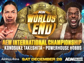 Konosuke Takeshita expondrá el Campeonato Internacional frente a Powerhouse Hobbs en AEW World Ends 2024