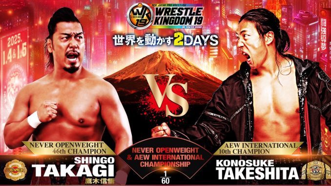 Konosuke Takeshita derrota a Shingo Takagi en NJPW Wrestle Kingdom 19 para convertirse en Doble Campeón