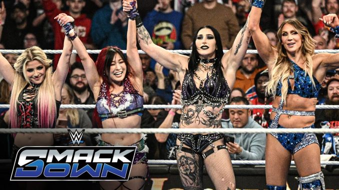 Rhea Ripley e IYO SKY comandan triunfo junto a Alexa Bliss & Charlotte Flair en contra de las Kabuki Warriors, Nia Jax & Lash Legend